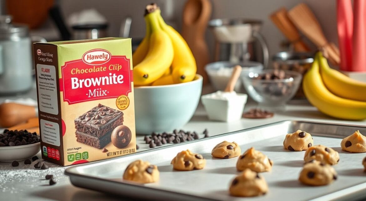 Easy Cookies with Brownie Mix and Bananas
